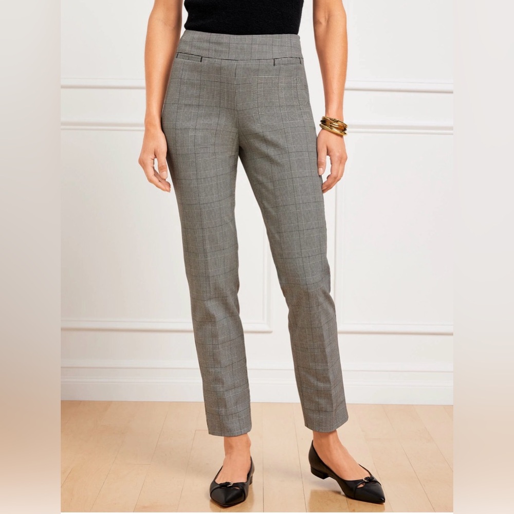 TALBOTS CHATHAM SLIM ANKLE PANTS Glen Plaid 16P